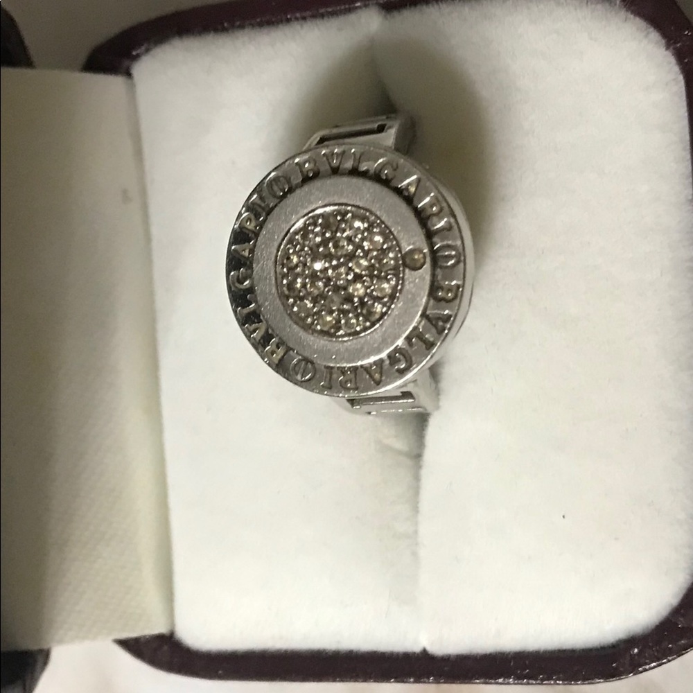 BVLGARI 14k white gold diamond ring